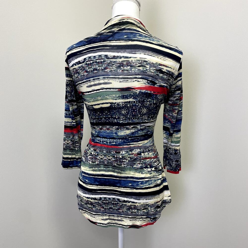 NWT Vintage Y2K KOKOON Vibrant Twist-front Top M Abstract pattern - Picture 6 of 16